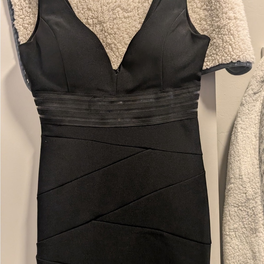 Emerald Sundae Black Textured Dress